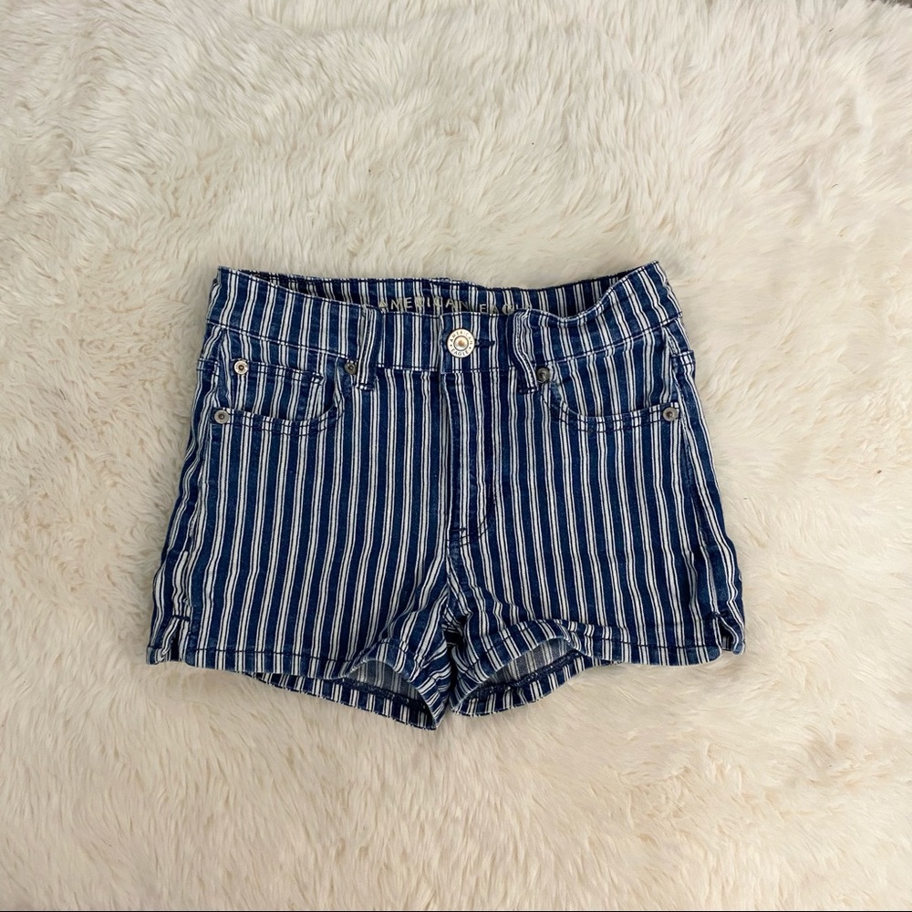 AMERICAN EAGLE striped jean shorts